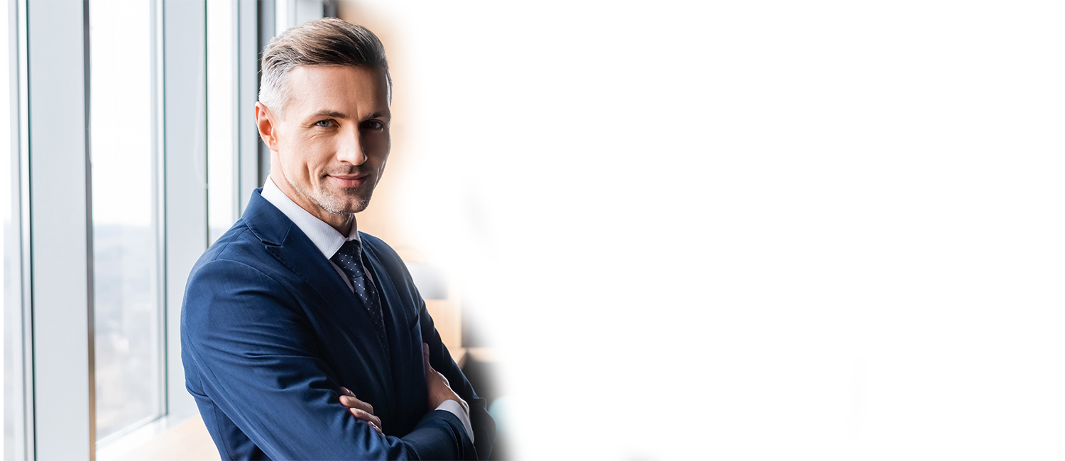 Attractive business man on top of Board Members page